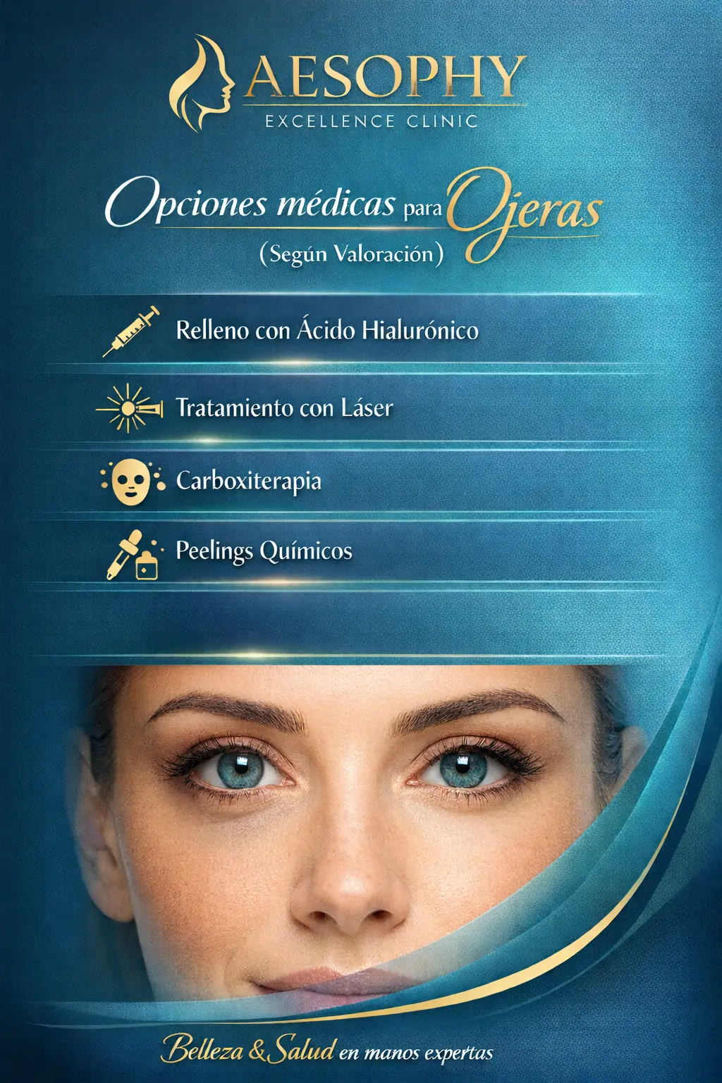 Mejores opciones médicas para eliminar ojeras en Mälaga Aesophy Excellence Clinic