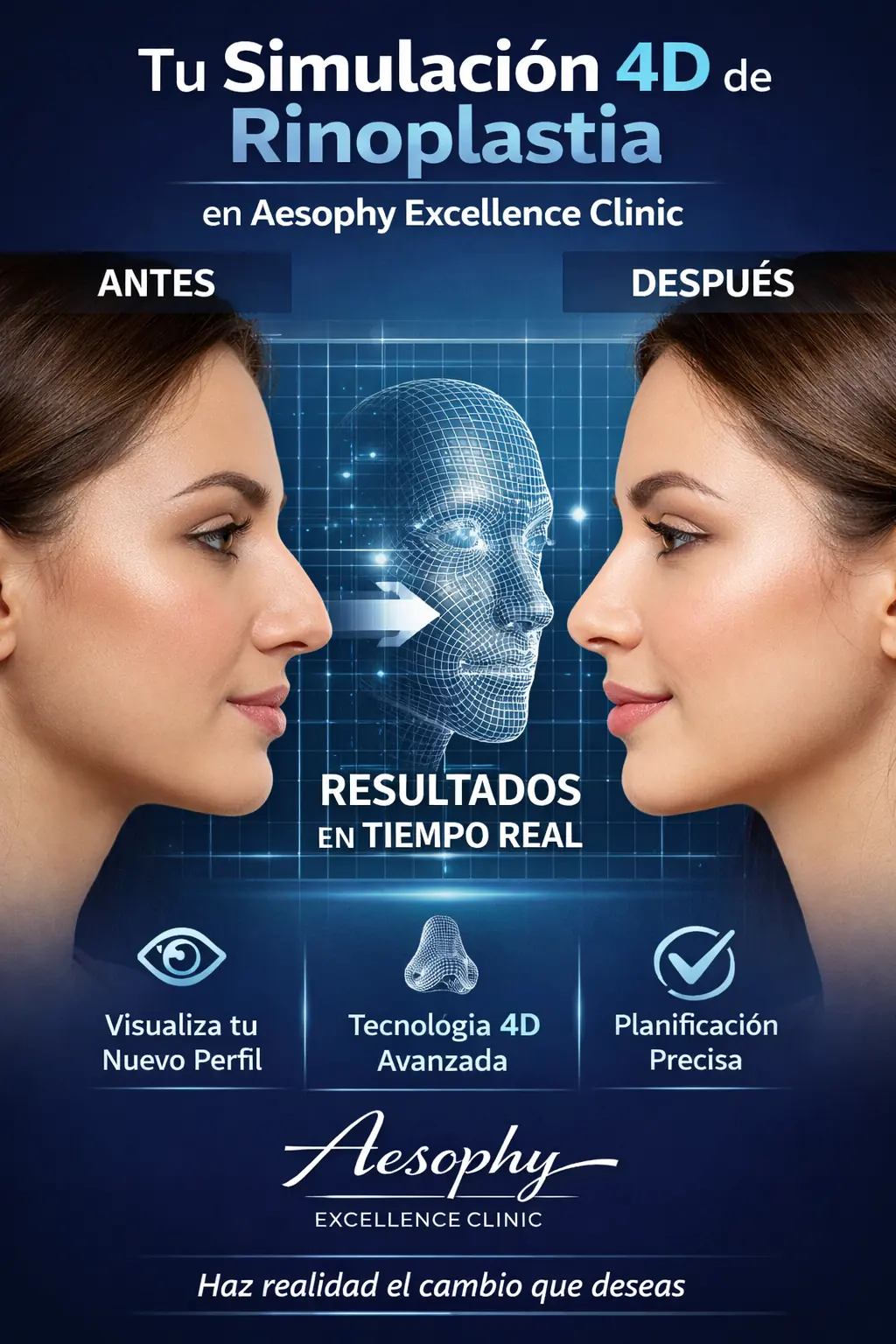 Tu Simulación 4D de Rinoplastia en España en Aesophy Excellence Clinic Málaga